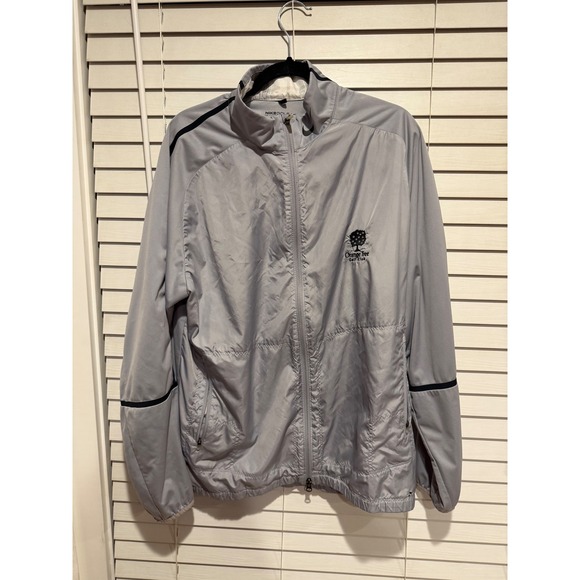 Nike Other - Nike Golf Mens XL Gray Full Zip Windbreaker Jacket Orange Tree Golf Club Logo